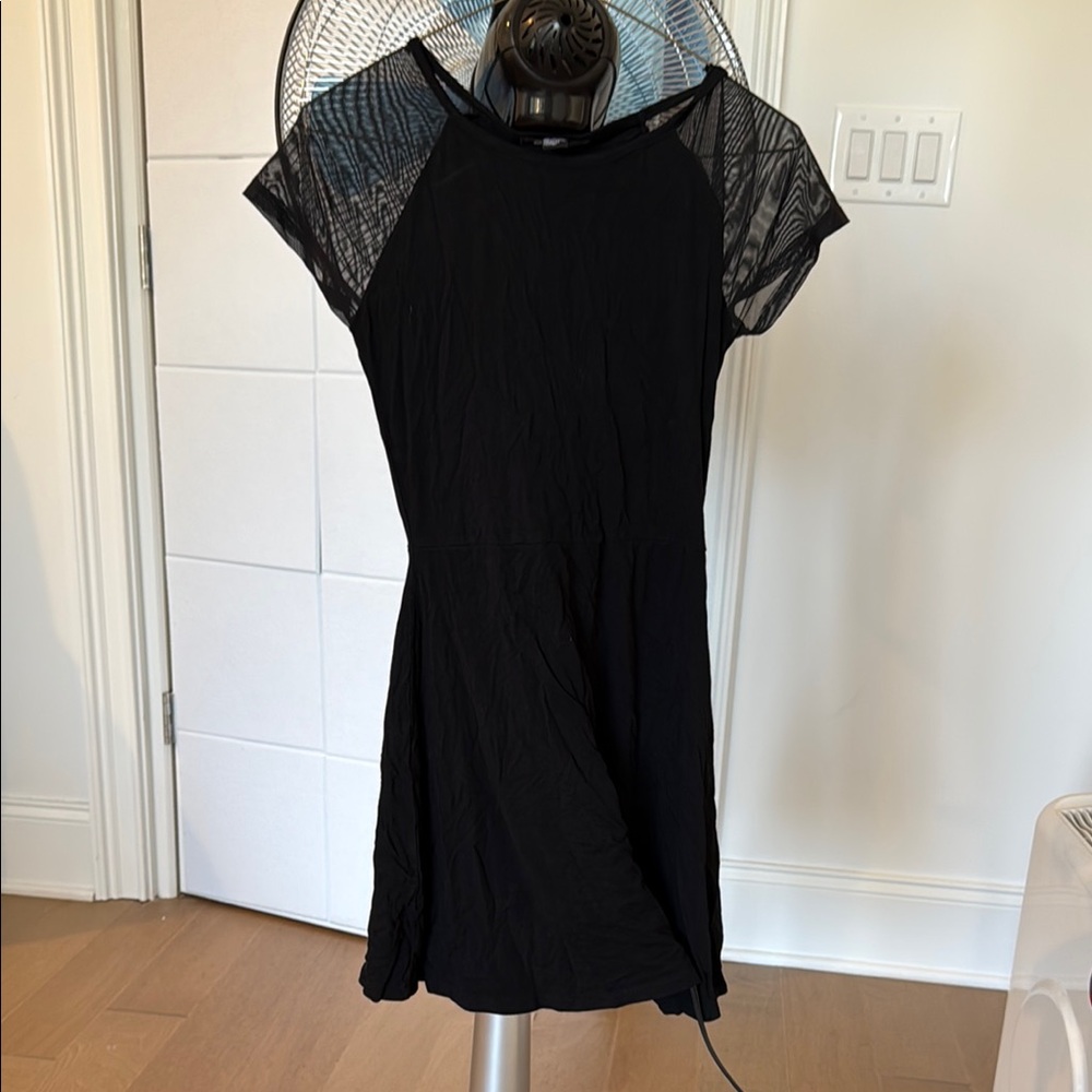 Black Dress with Sheer Sleeves